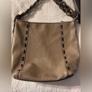 Coach Pinnacle Legacy Large Brown Leather Whipstitch Duffle Shoulder Bag 19904